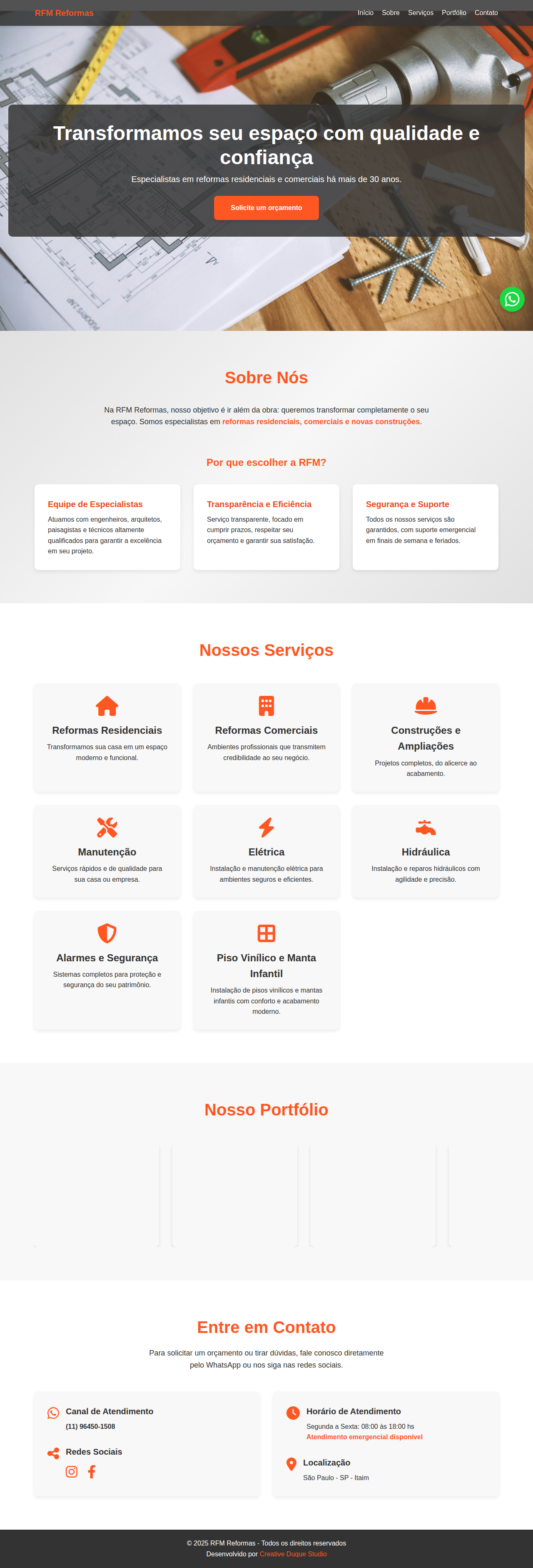 Site RFM Reformas